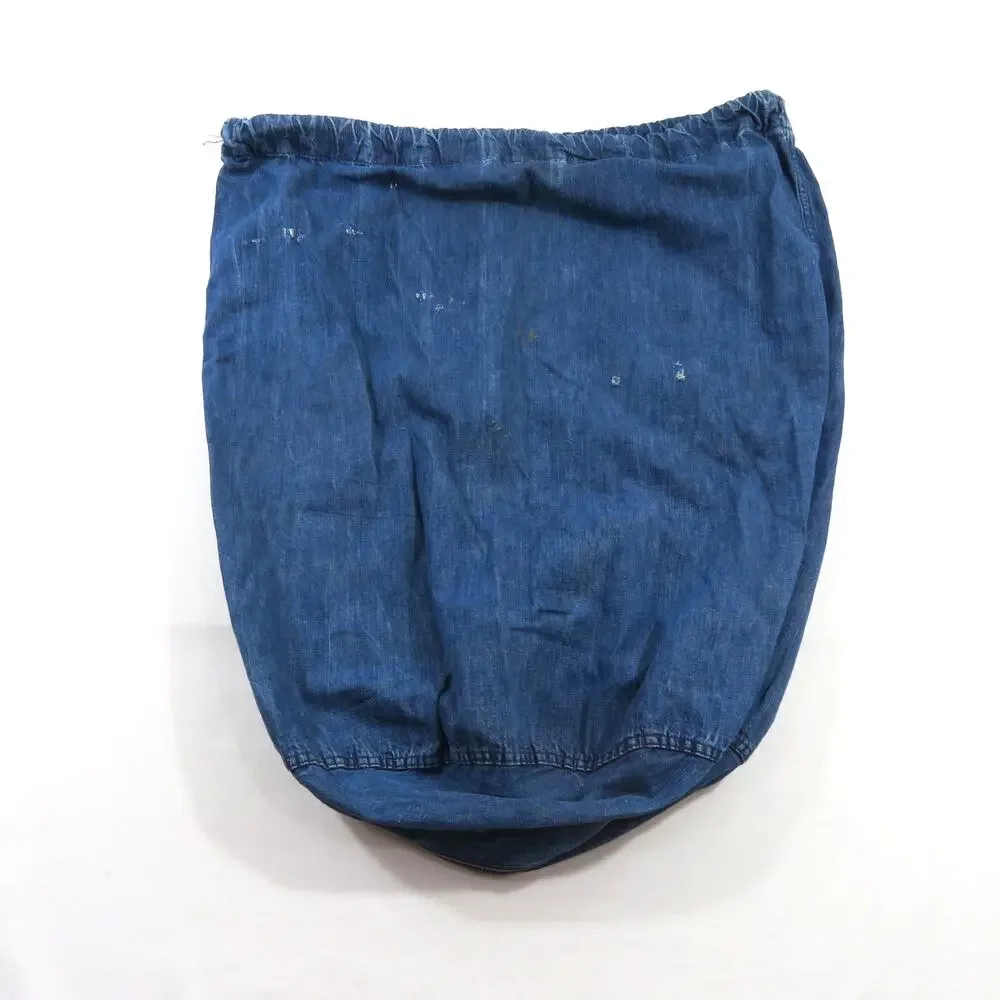 Military Denim Cotton Blue Laundry Bag Drawstring Zipper 24 X 33 USN Navy